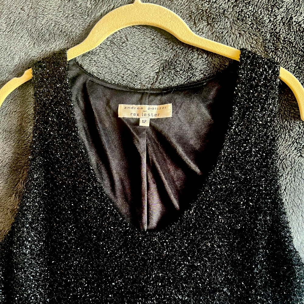 Shimmery stretchy holiday dress.